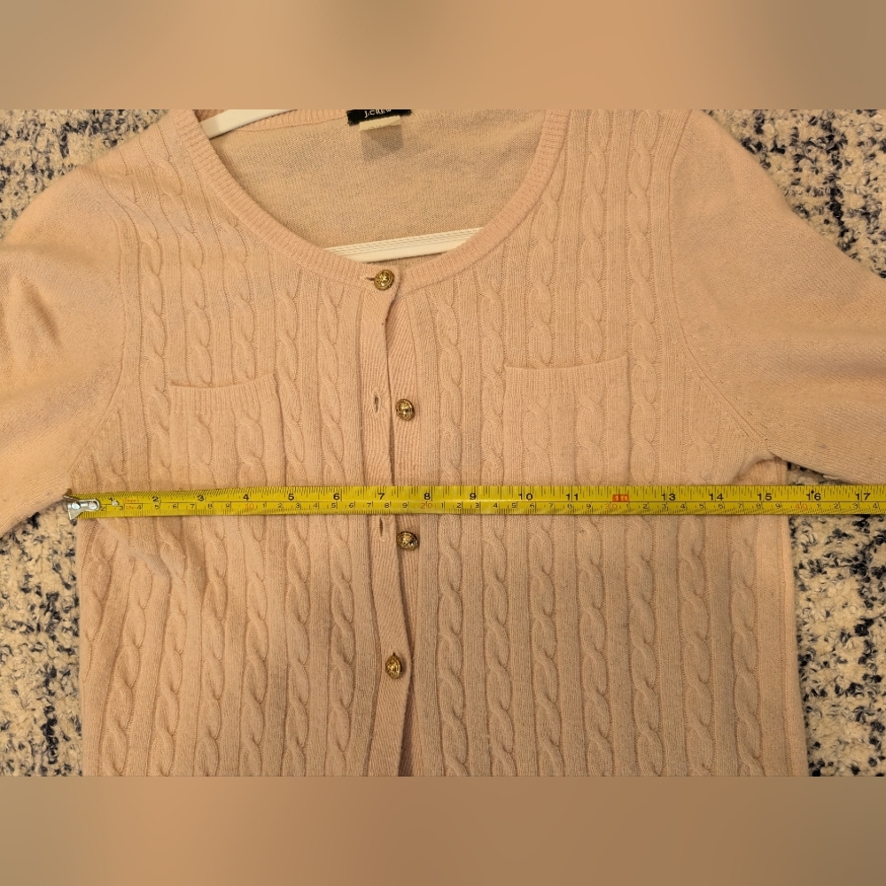 J. Crew Blush Cashmere Cable Knit Cardigan - Picture 2 of 6
